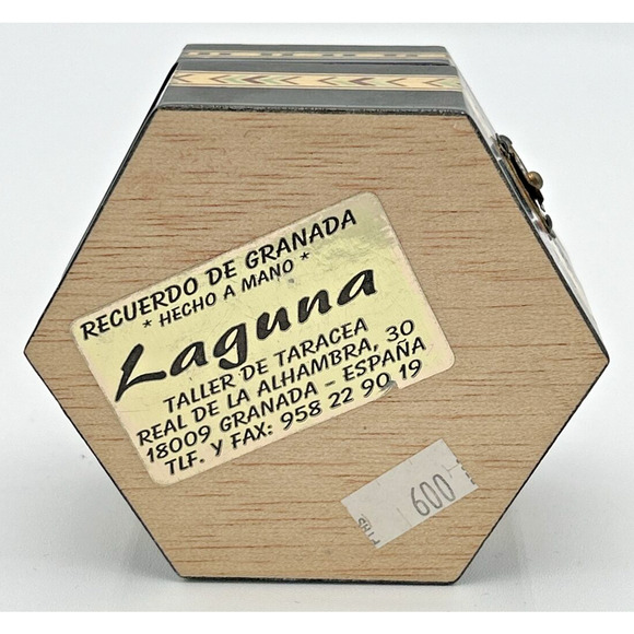 Vintage Spanish Laguna Wooden Inlay Trinket Box SKU U195 - Picture 7 of 7